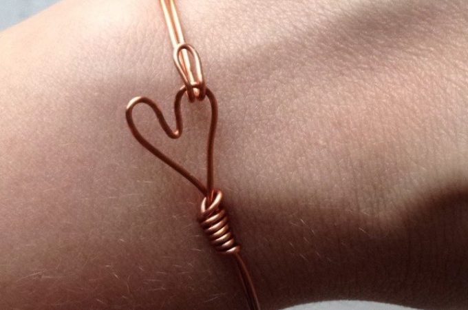 Copper Wire Heart Bracelet in Under 5 Minutes